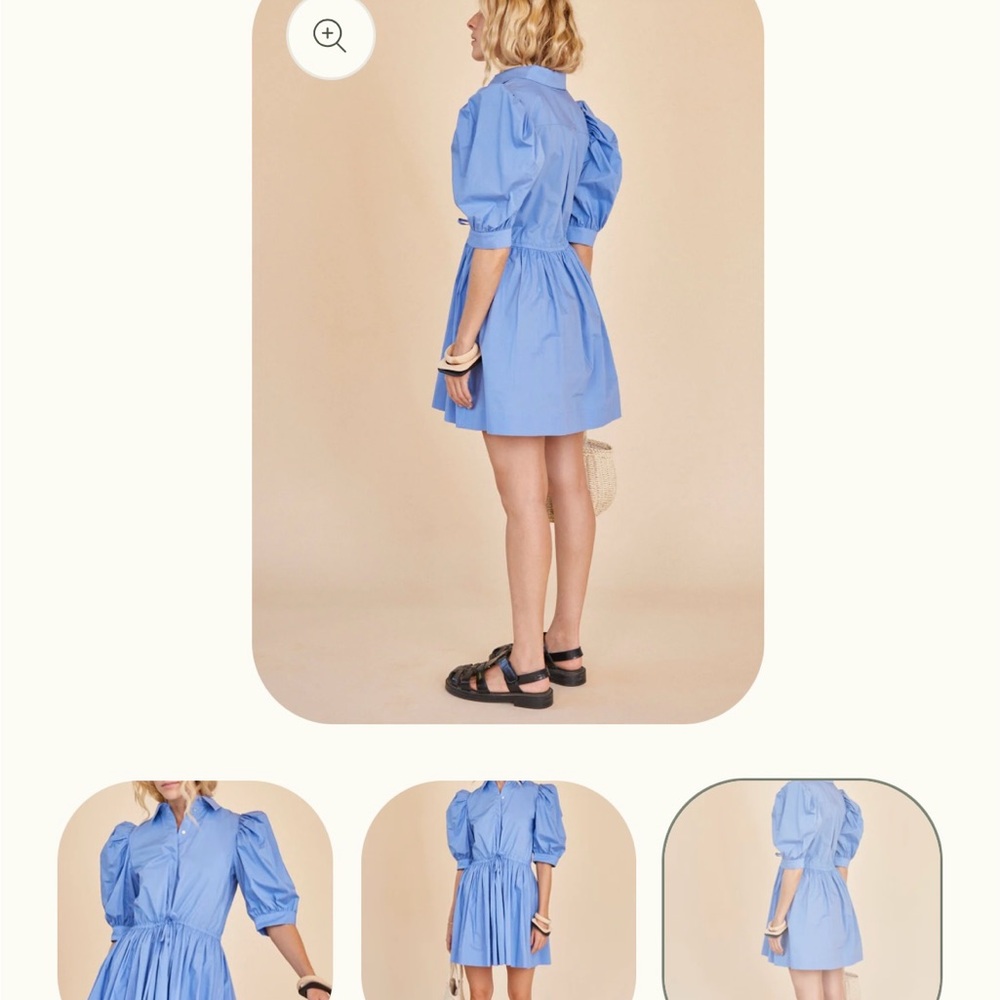 Hunter Bell Sky Blue Mini Dress with Puff Sleeves - Picture 3 of 7